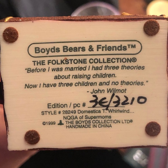 MOMS DO IT ALL - BOYD’S BEARS AND FRIENDS DOMESTICA T. WHIRLWIND - Picture 3 of 9